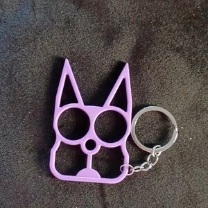 Purple Cat Keychain